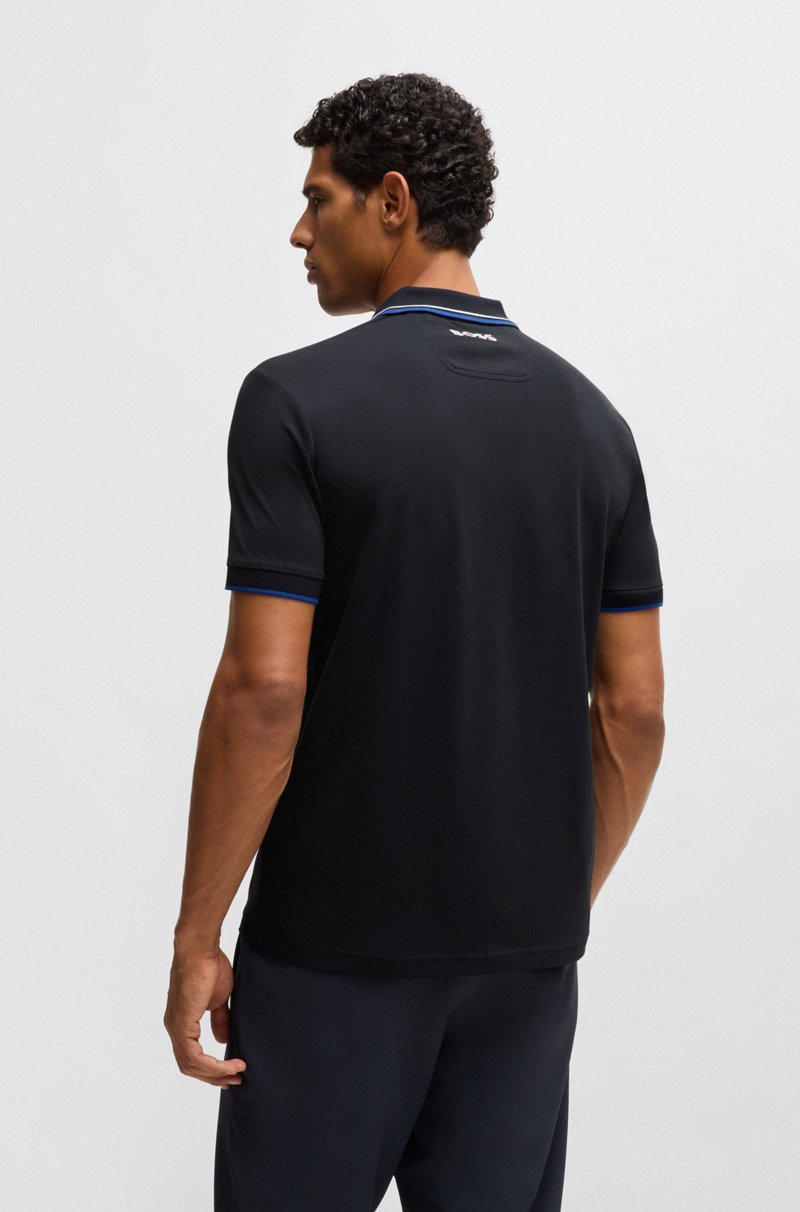 Hugo Boss Polo De Mezcla De Algodón Con Logos En Contraste