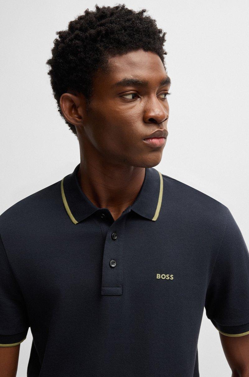 Hugo Boss Polo De Piqué De Algodón Con Detalle De Logo