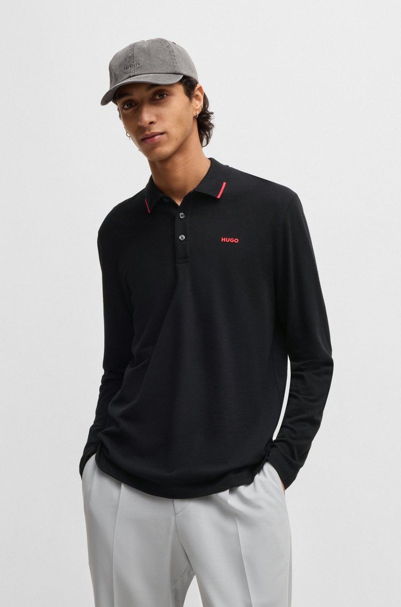 Hugo Boss Polo de piqué de algodón con detalle de logo