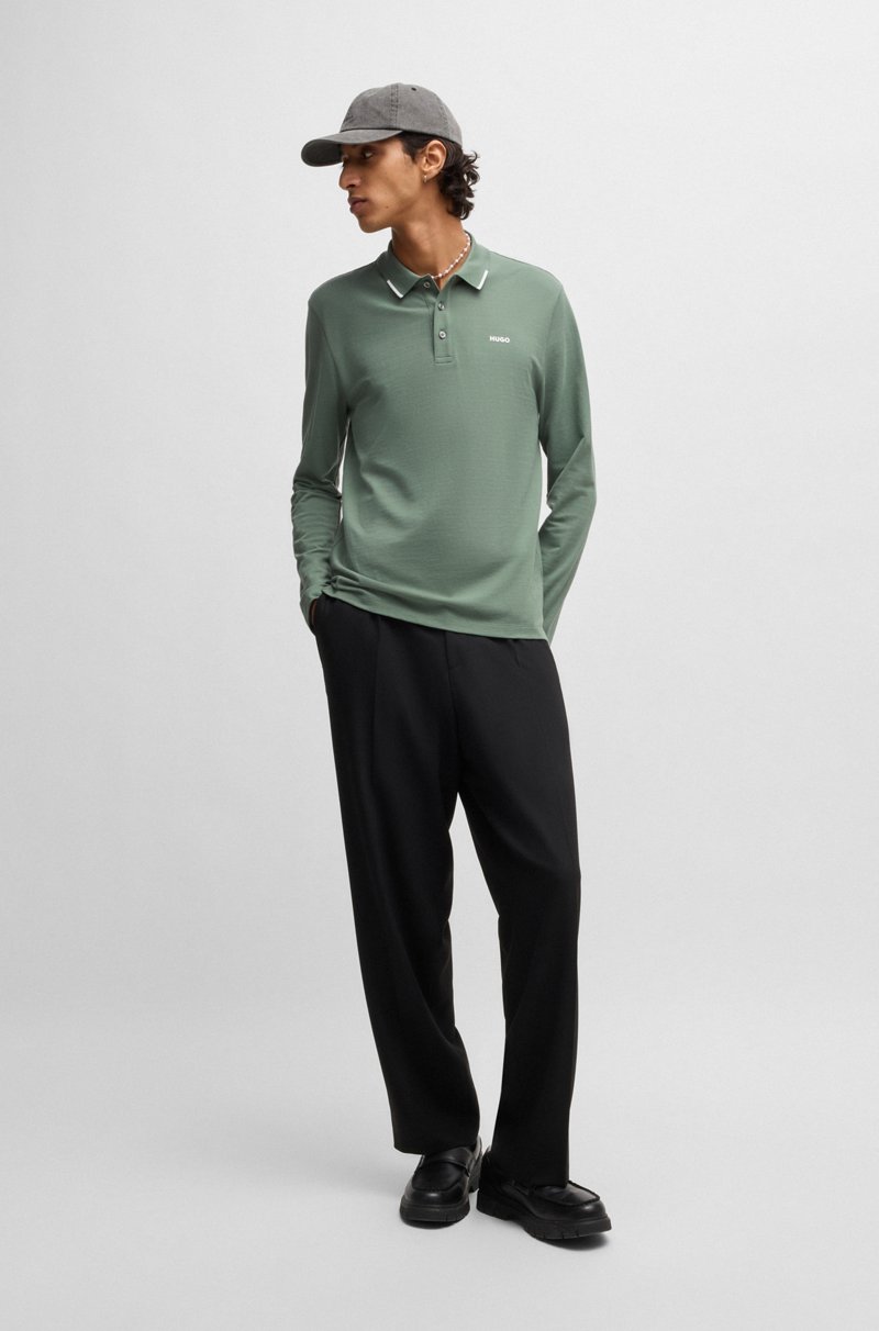 Hugo Boss Polo De Piqué De Algodón Con Detalle De Logo