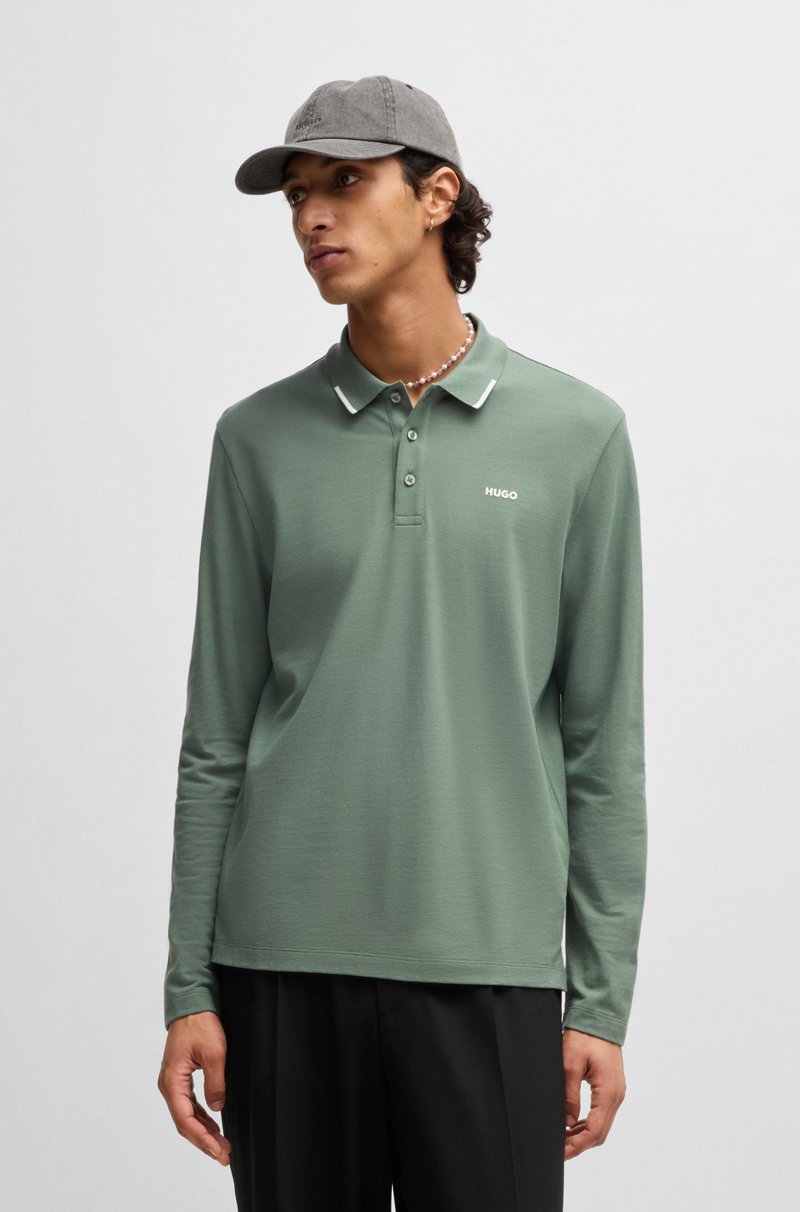 Hugo Boss Polo de piqué de algodón con detalle de logo