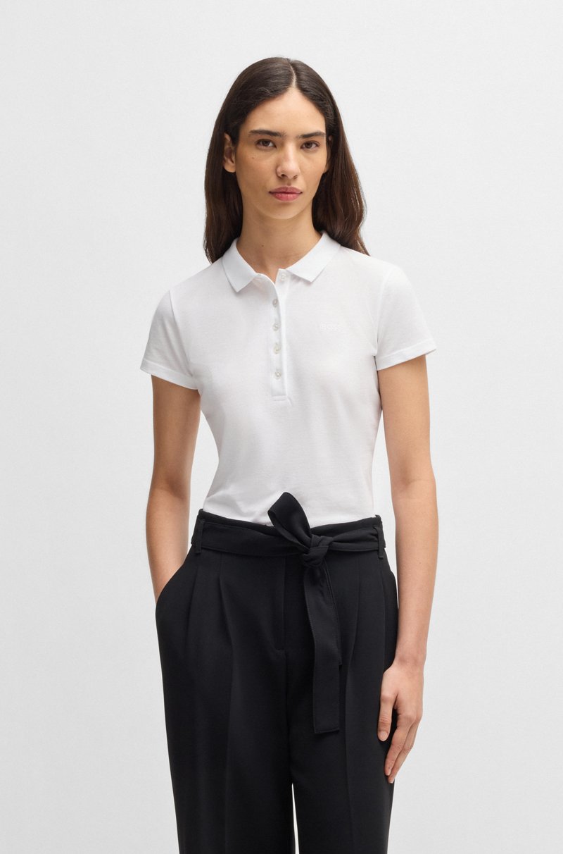 Hugo Boss Polo De Piqué De Algodón Con Detalle De Logo