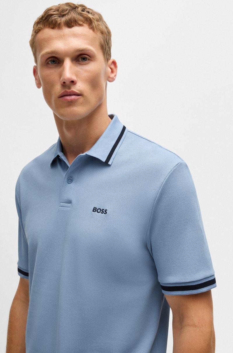 Hugo Boss Polo De Piqué De Algodón Con Detalles En Contraste