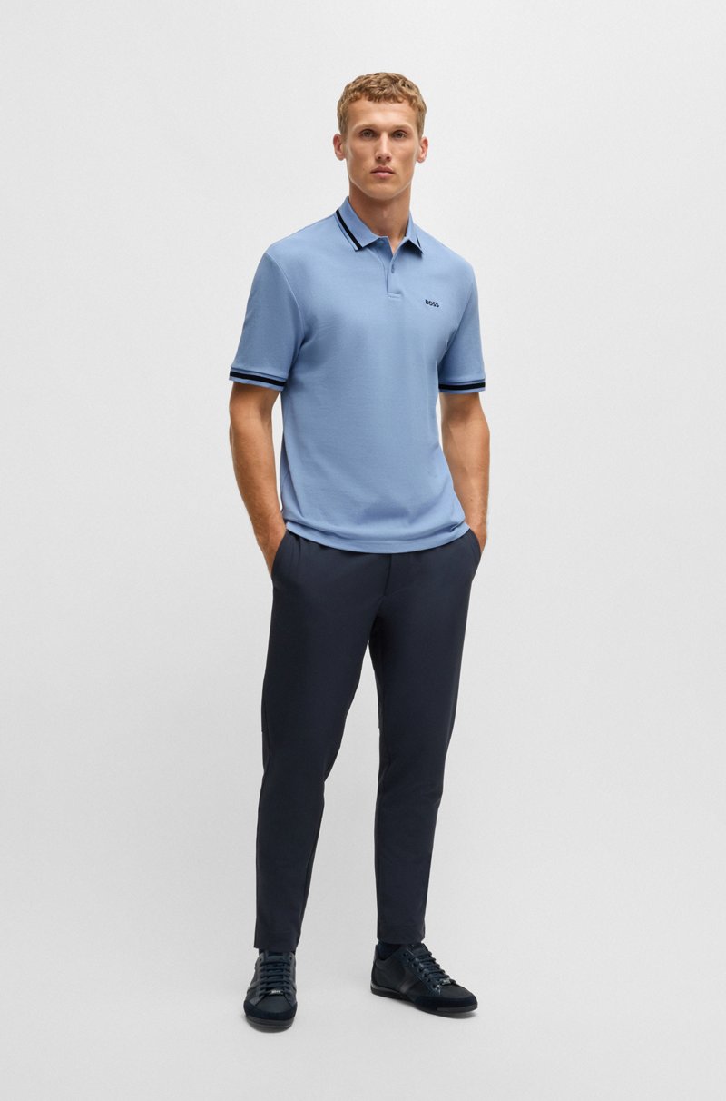 Hugo Boss Polo De Piqué De Algodón Con Detalles En Contraste