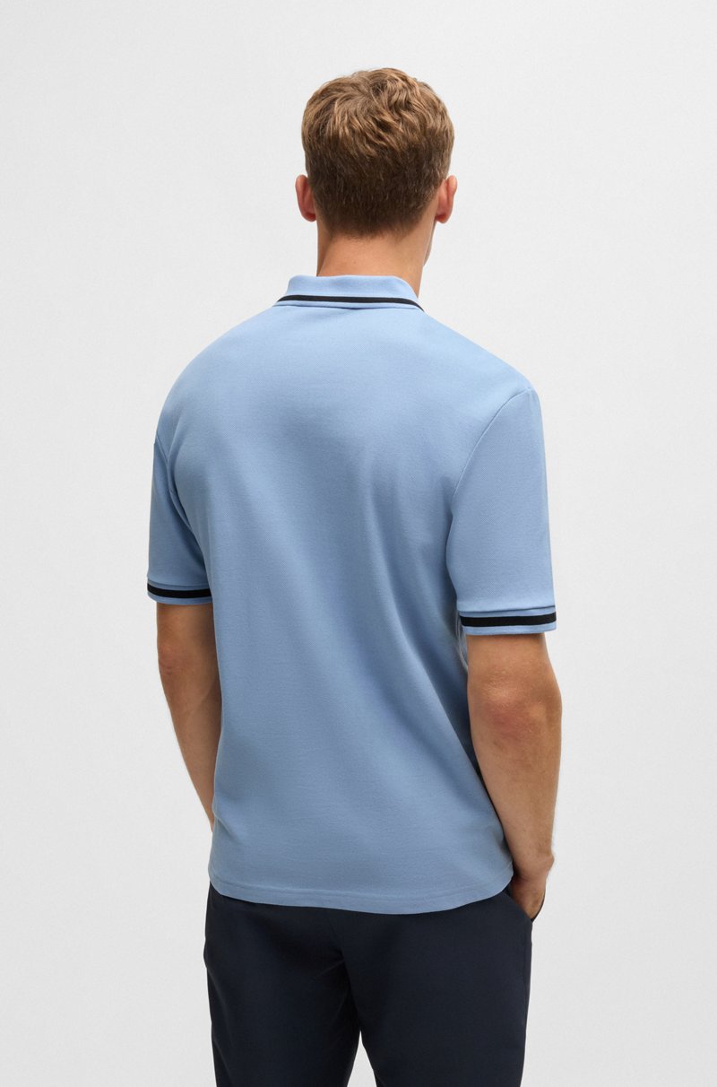 Hugo Boss Polo De Piqué De Algodón Con Detalles En Contraste