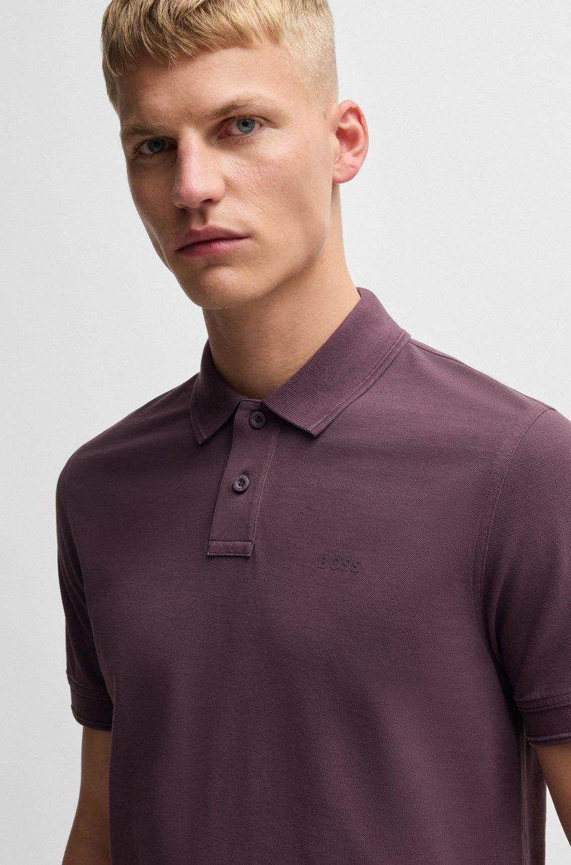 Hugo Boss Polo De Piqué De Algodón Con Logo Estampado