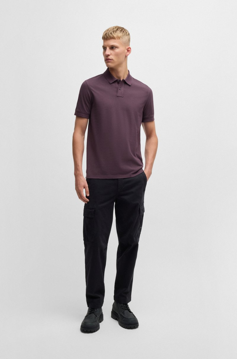 Hugo Boss Polo De Piqué De Algodón Con Logo Estampado