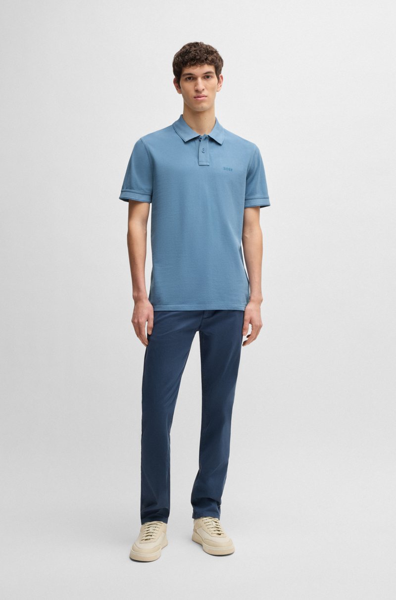 Hugo Boss Polo De Piqué De Algodón Con Logo Estampado