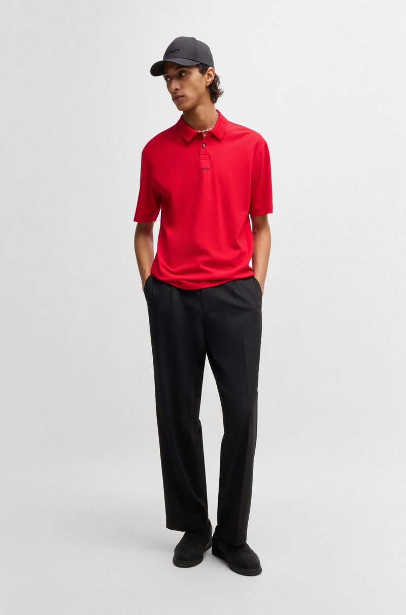 Hugo Boss Polo De Piqué De Algodón Con Logo Estampado