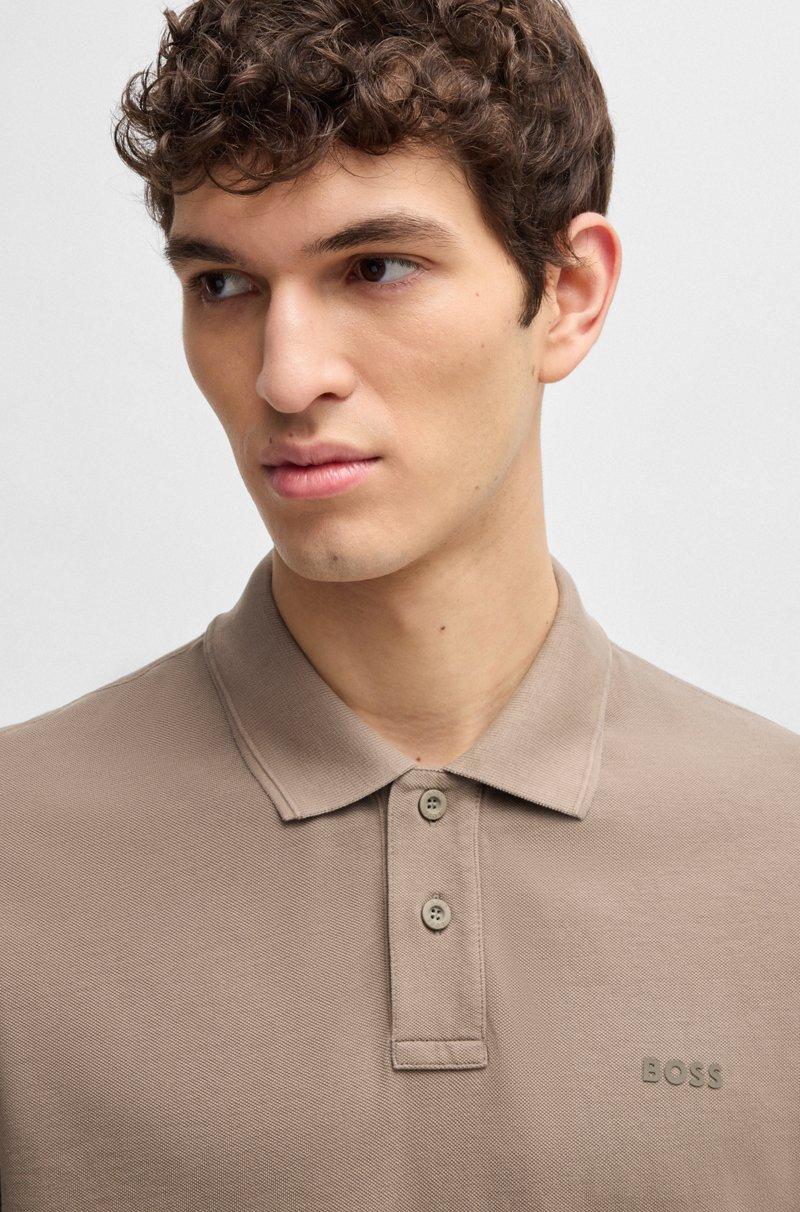 Hugo Boss Polo De Piqué De Algodón Con Logo Estampado