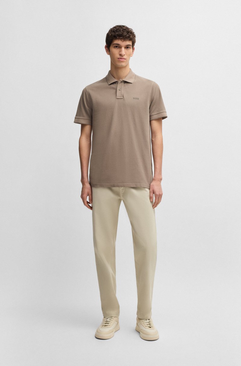 Hugo Boss Polo De Piqué De Algodón Con Logo Estampado