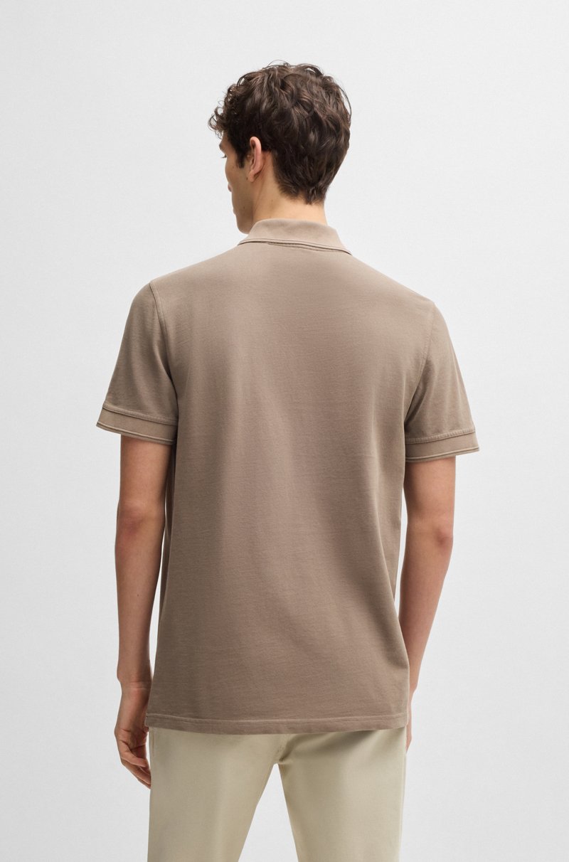 Hugo Boss Polo De Piqué De Algodón Con Logo Estampado