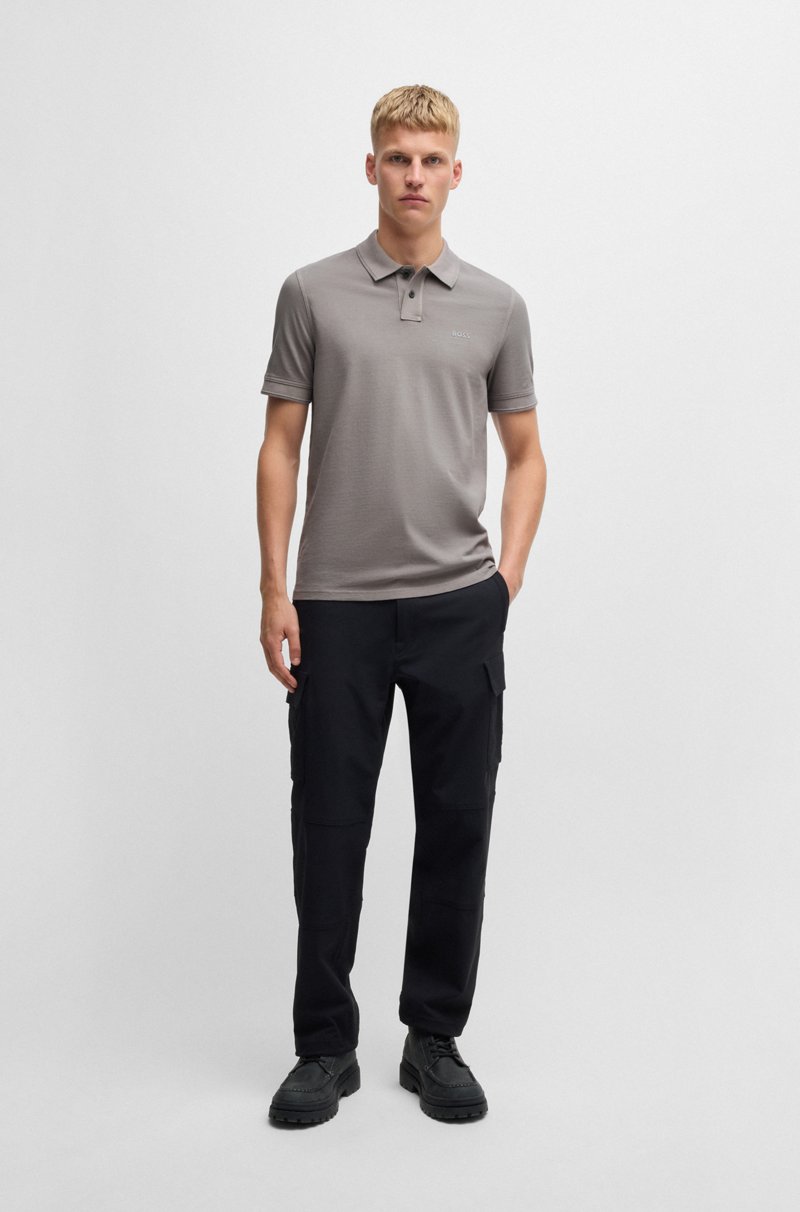 Hugo Boss Polo De Piqué De Algodón Con Logo Estampado