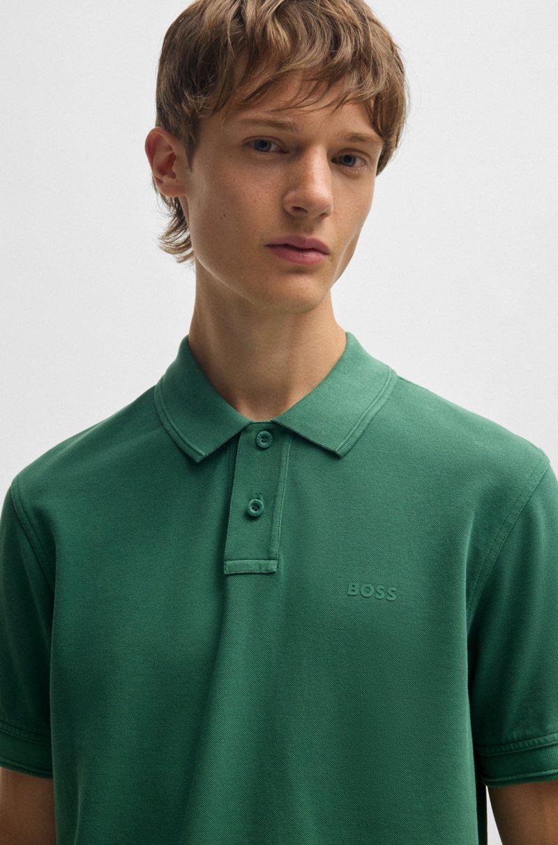 Hugo Boss Polo De Piqué De Algodón Con Logo Estampado