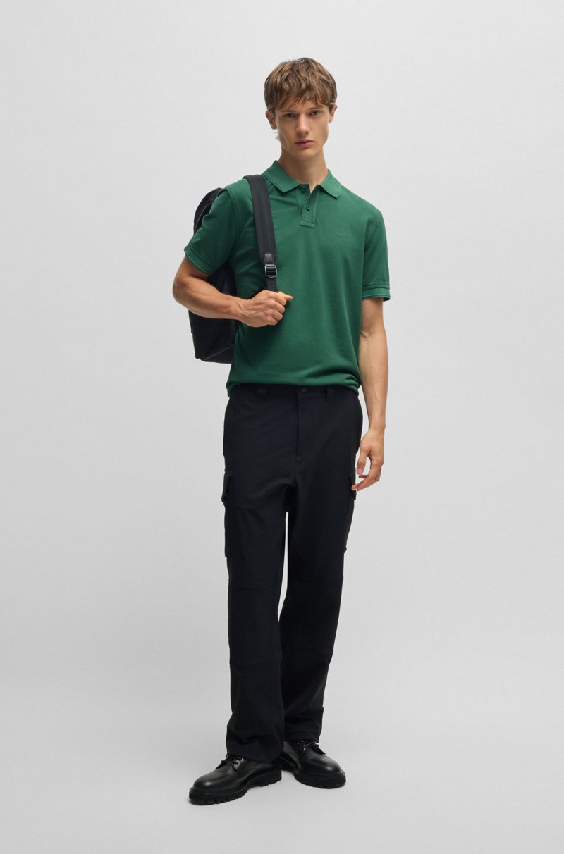 Hugo Boss Polo De Piqué De Algodón Con Logo Estampado