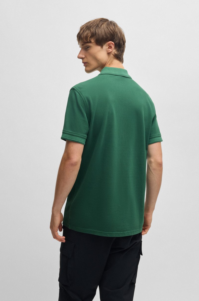 Hugo Boss Polo De Piqué De Algodón Con Logo Estampado