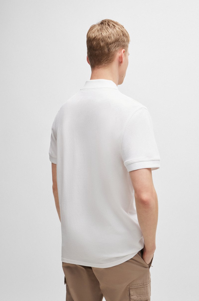 Hugo Boss Polo De Piqué De Algodón Con Logo Estampado