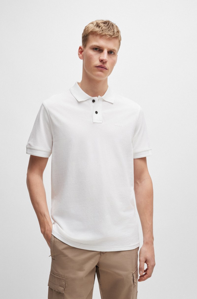 Hugo Boss Polo de piqué de algodón con logo estampado