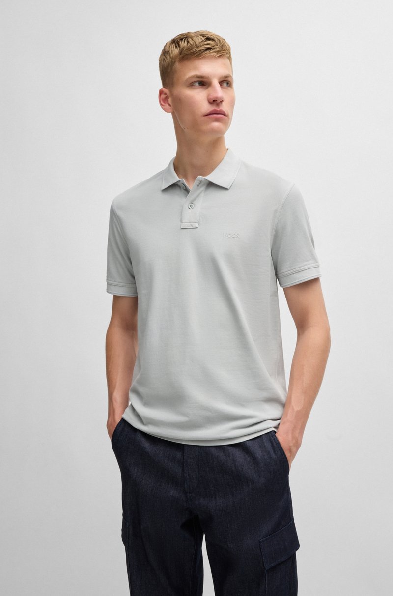 Hugo Boss Polo de piqué de algodón con logo estampado