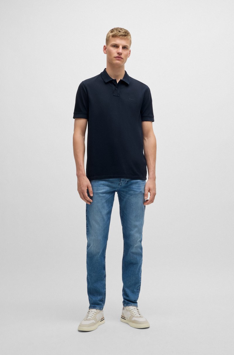 Hugo Boss Polo De Piqué De Algodón Con Logo Estampado