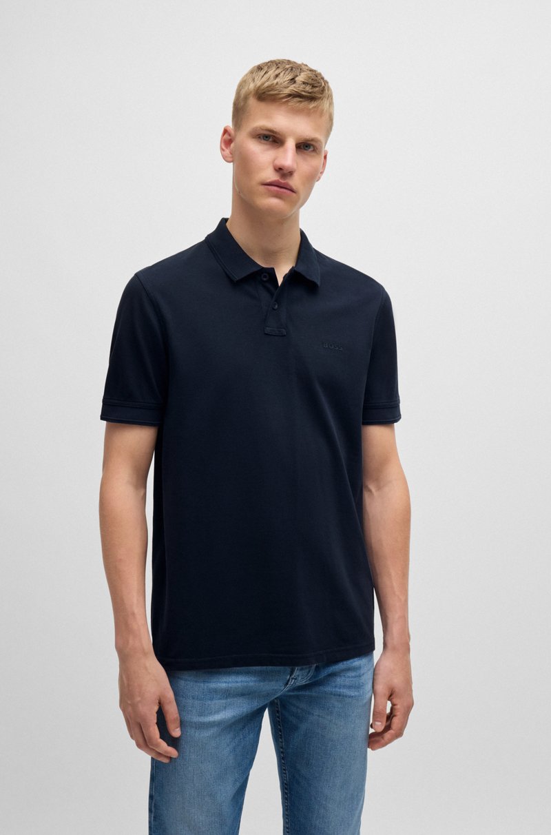 Hugo Boss Polo de piqué de algodón con logo estampado
