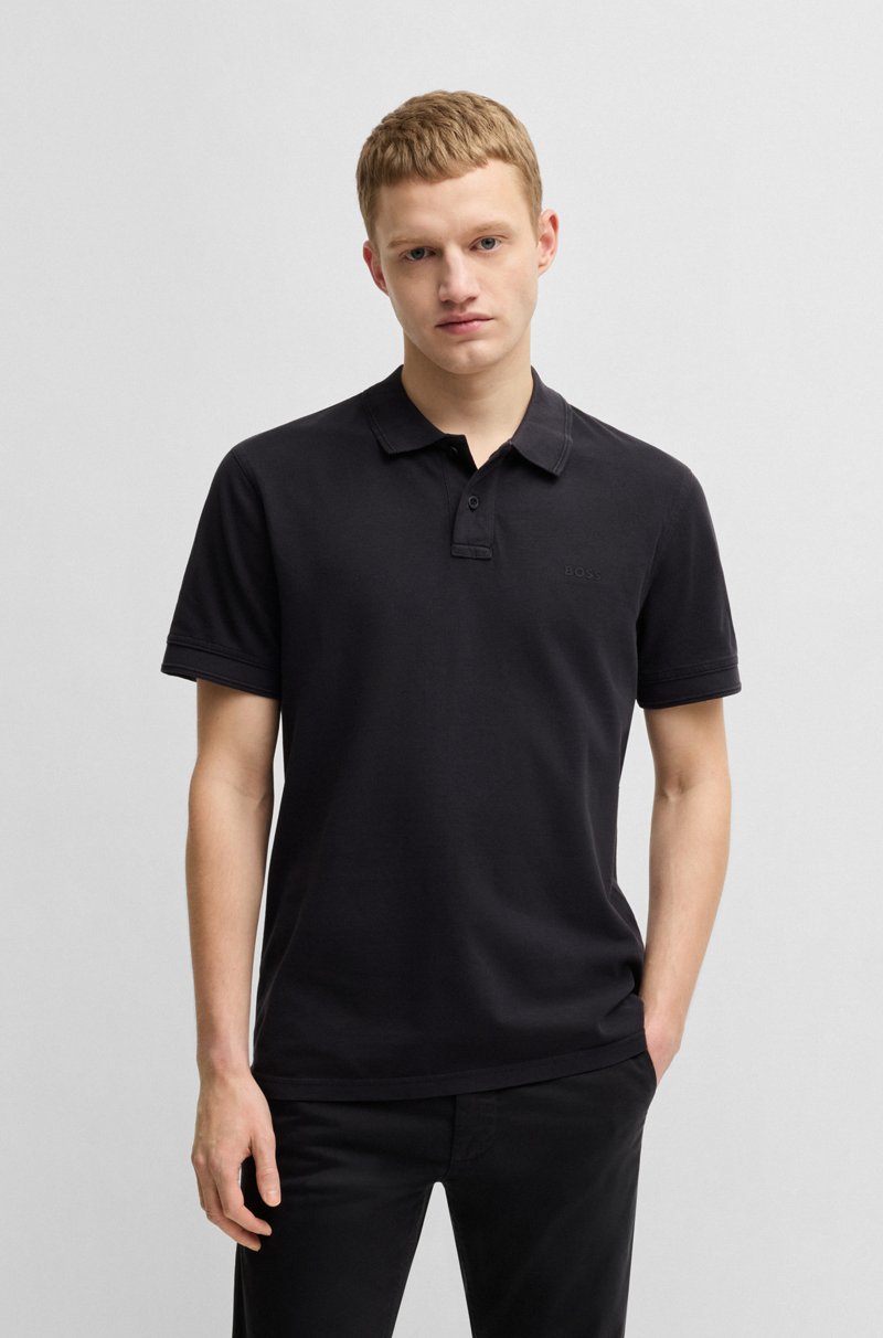 Hugo Boss Polo de piqué de algodón con logo estampado