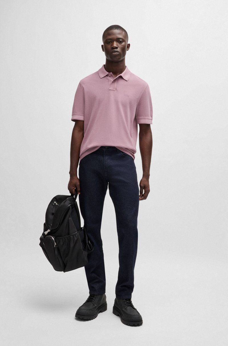 Hugo Boss Polo De Piqué De Algodón Con Logo Estampado