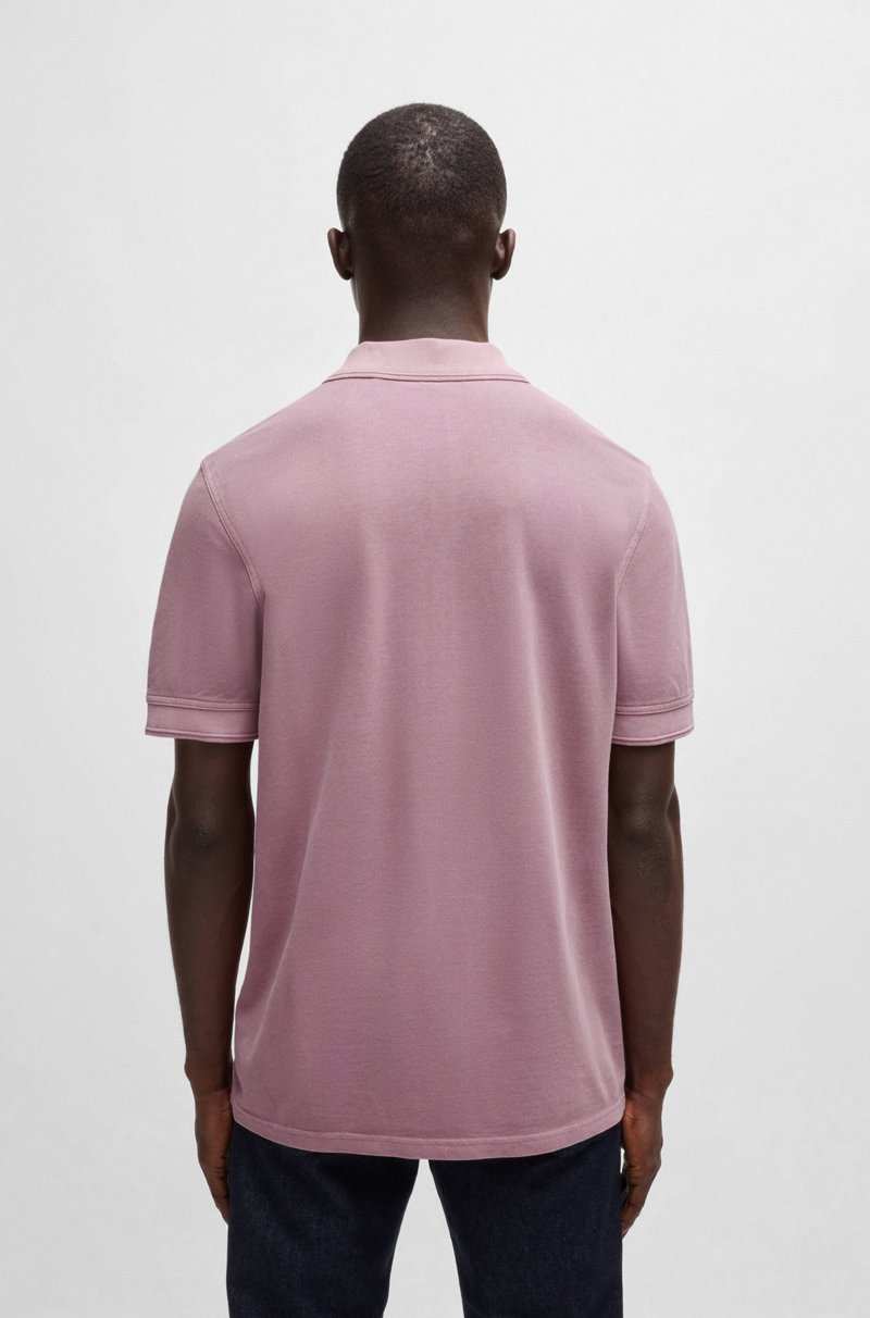 Hugo Boss Polo De Piqué De Algodón Con Logo Estampado