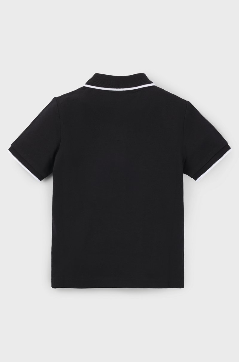 Hugo Boss Polo De Piqué De Algodón Con Logo Estampado Para Niños