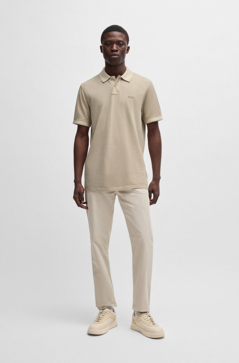 Hugo Boss Polo De Piqué De Algodón Con Logo Estampado