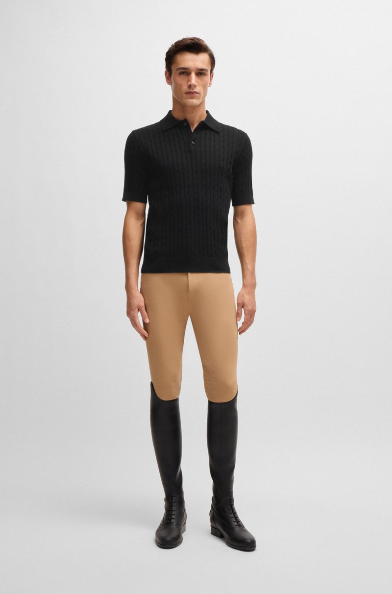 Hugo Boss Polo De Punto Con Estructura Trenzada Para Equitación