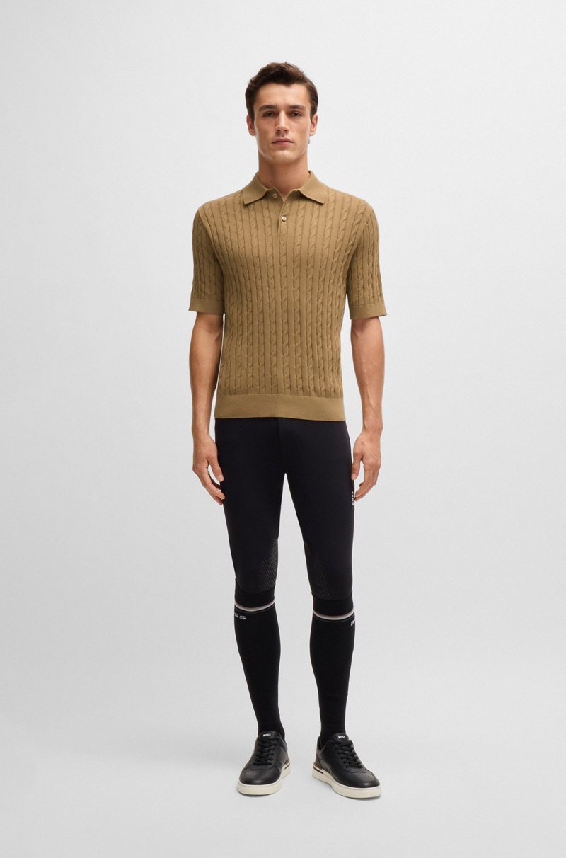 Hugo Boss Polo De Punto Con Estructura Trenzada Para Equitación