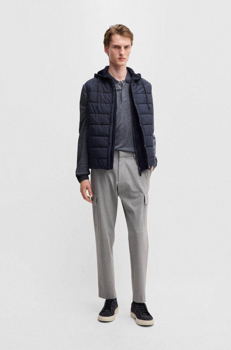 Hugo Boss Polo De Punto De Manga Larga En Mouliné De Algodón Y Seda