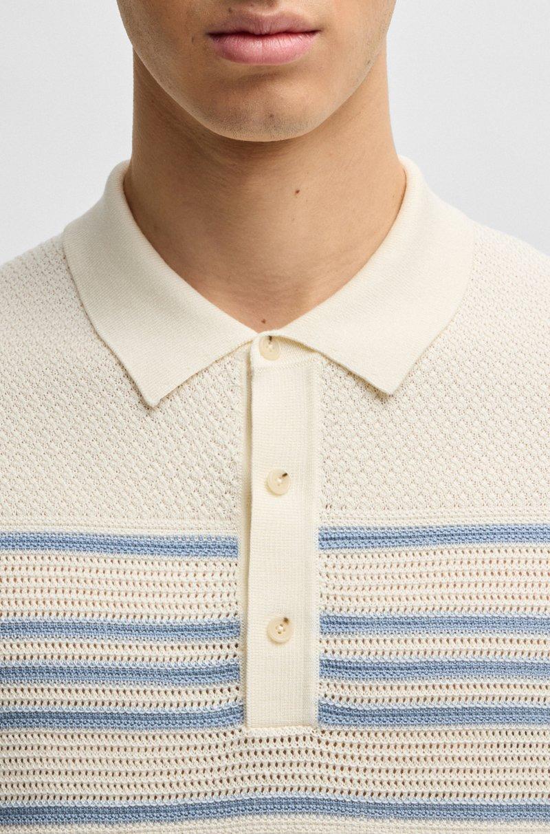 Hugo Boss Polo De Punto De Seda Y Algodón Con Detalles De Rayas