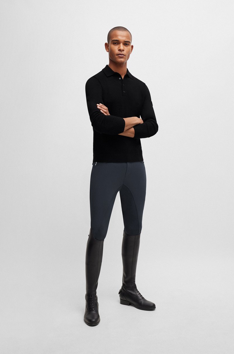 Hugo Boss Polo De Punto Para Equitación En Mezcla De Cashmere Y Algodón