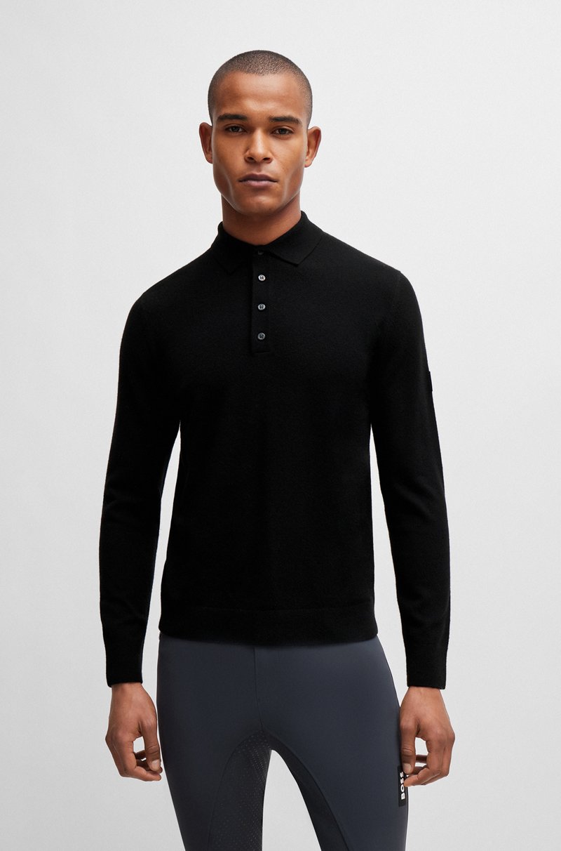 Hugo Boss Polo De Punto Para Equitación En Mezcla De Cashmere Y Algodón