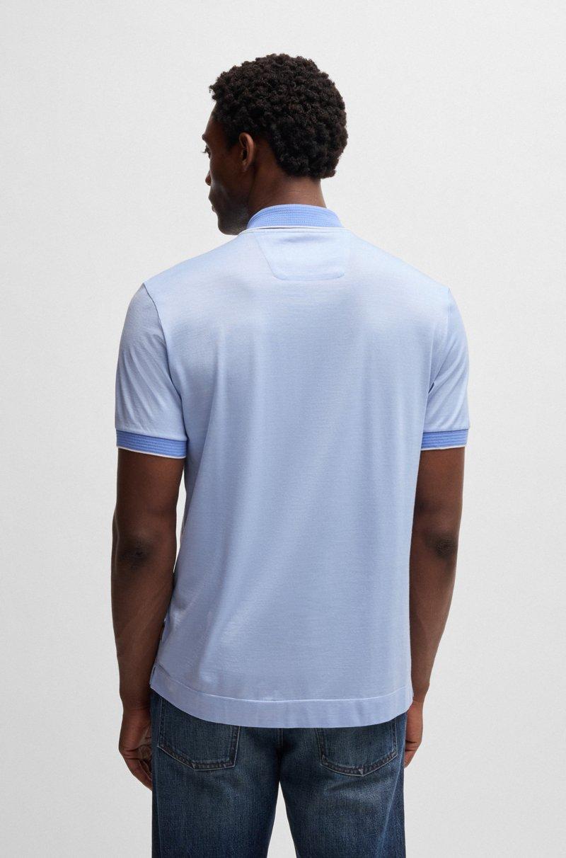 Hugo Boss Polo De Seda Y Algodón Con Ribetes Con Estructura