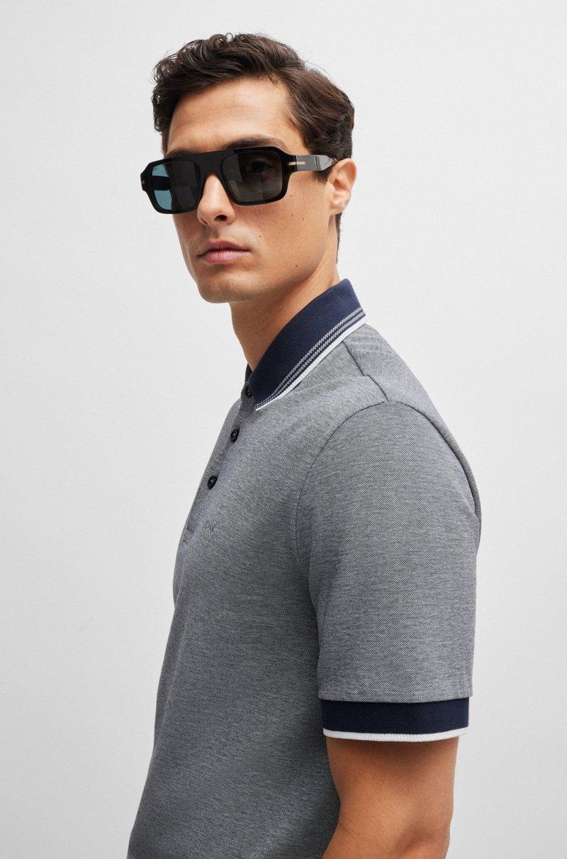 Hugo Boss Polo En Piqué De Algodón Oxford Con Detalle De Logo
