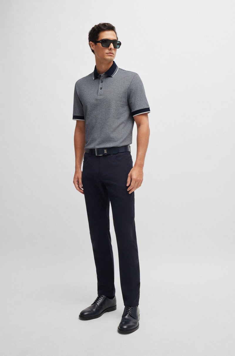 Hugo Boss Polo En Piqué De Algodón Oxford Con Detalle De Logo