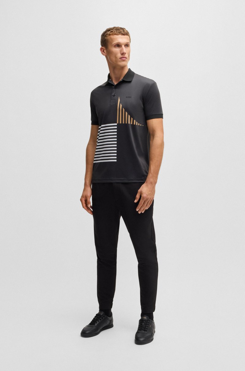 Hugo Boss Polo Paddy Active De Punto Elástico Con Estampado Digital