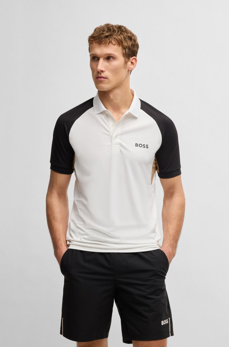 Hugo Boss Polo Paddy activo con bloques de color y apliques de malla