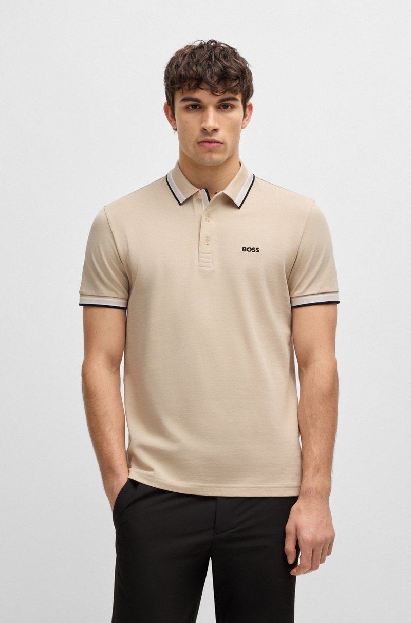 Hugo Boss Polo Paddy de piqué de algodón con logo en el reverso del cuello