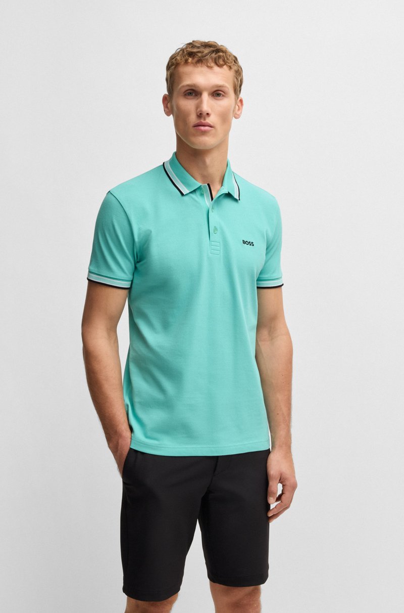 Hugo Boss Polo Paddy de piqué de algodón con logo en el reverso del cuello
