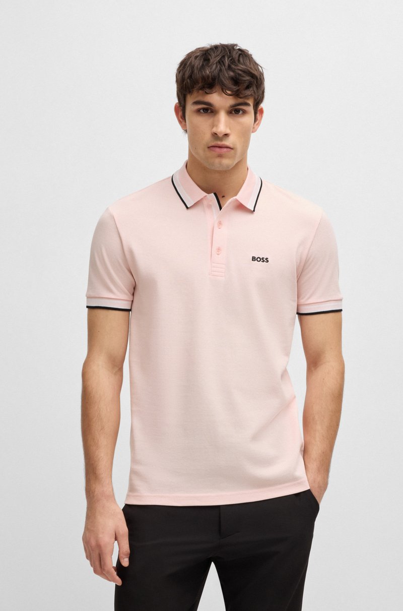 Hugo Boss Polo Paddy de piqué de algodón con logo en el reverso del cuello