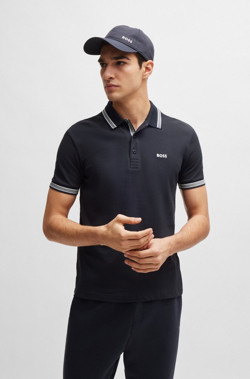 Hugo Boss Polo Paddy de piqué de algodón con logo en el reverso del cuello