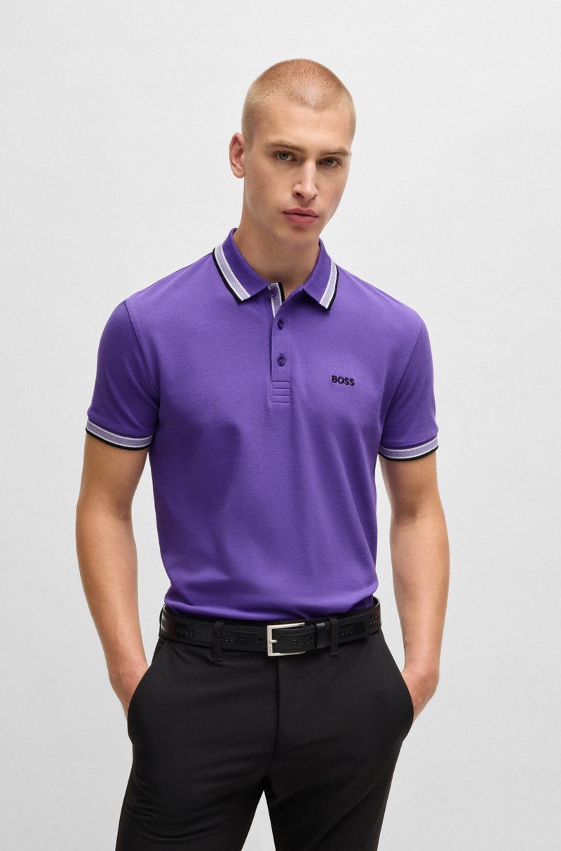 Hugo Boss Polo Paddy de piqué de algodón con logo en el reverso del cuello