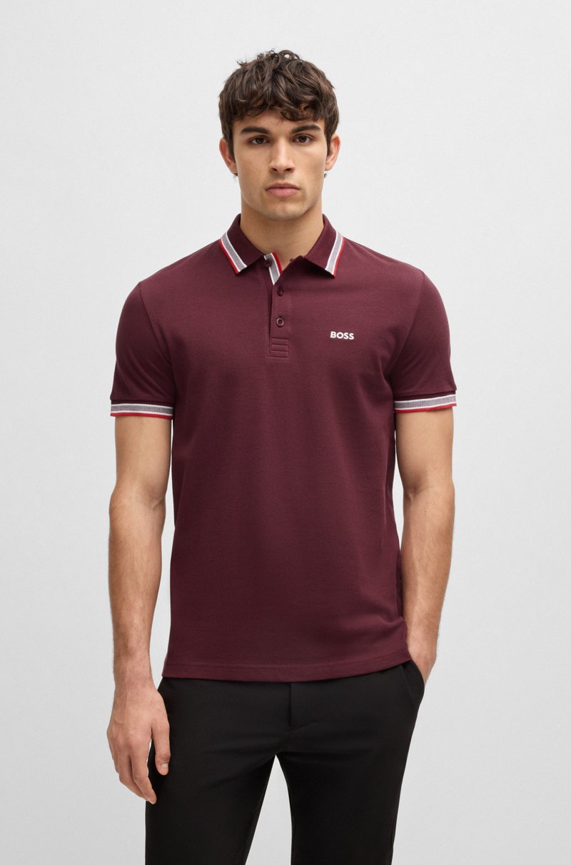 Hugo Boss Polo Paddy de piqué de algodón con logo en el reverso del cuello