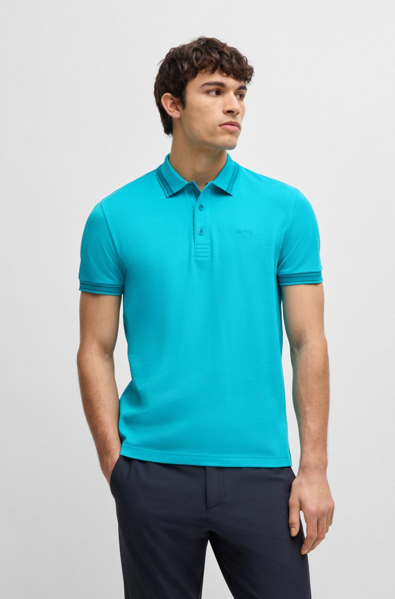 Hugo Boss Polo Paddy de piqué de algodón con logo en el reverso del cuello