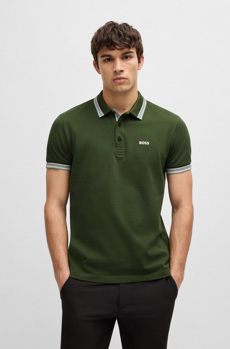 Hugo Boss Polo Paddy de piqué de algodón con logo en el reverso del cuello