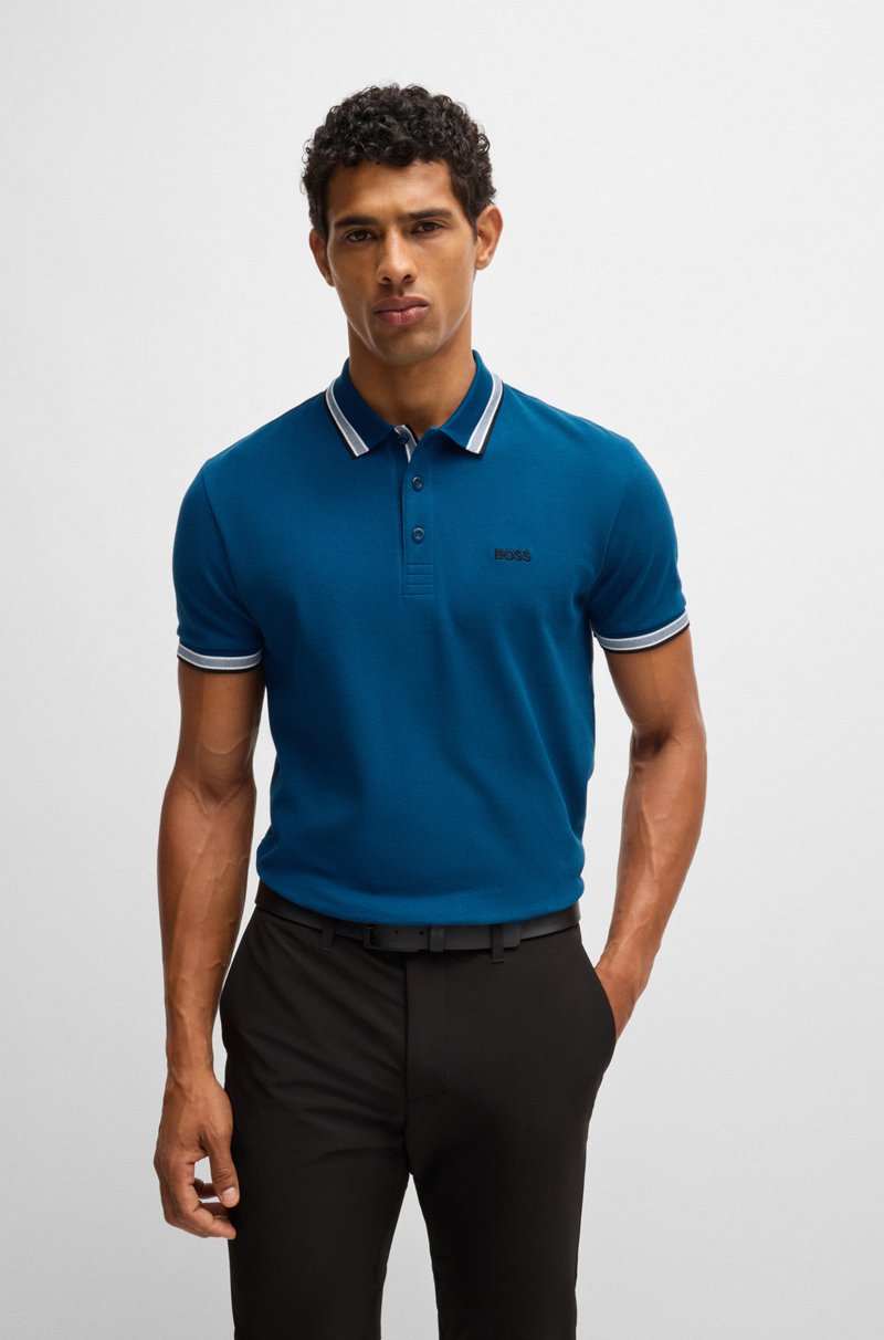 Hugo Boss Polo Paddy de piqué de algodón con logo en el reverso del cuello